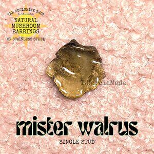 Mister Walrus Natural Mushroom Single Stud Earring